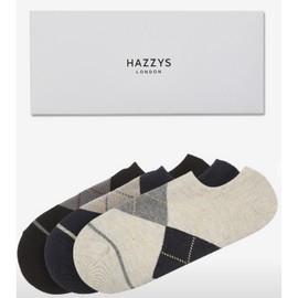 Hazzys (대구신세계)블랙 체크배색 면혼방 덧신양말3종세트 HJSS5E202WT (Daegu Shinsegae) Black Check Pattern Mixed Cotton Ankle Sock Set 3 Pieces HJSS5E202WT