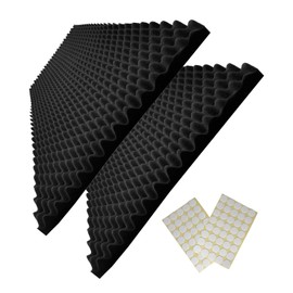 Yaolabjer 2 Pack 48"X 24"X 2" Black Sound Proof Foam Panels, Acoustic Foam Egg Crate Foam Panel, Noise Cancelling Foam Studio Foam Panel, Sound Panels Noise Reducing For Walls