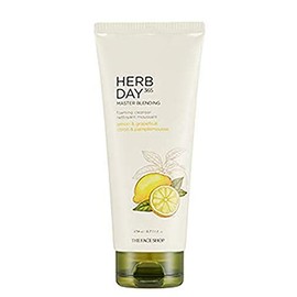 The Face Shop Herb Day 365 Master Blending Cleansing Foam Lemon & Grapefruit | Dead Cells & Makeup Residues Removal with Refreshing Sensation | Skin Residues Removal & Naturally Derived, 5.7 Fl Oz