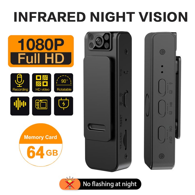 Mini Camera 1080P Pocket Video Camera Portable Recorder Camera 64GB