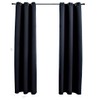 YITHOPI Blackout Curtains with Rings 2 pcs Black 37"x95" Fabric，Window