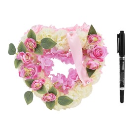 Artificial Heart Shaped Wreaths Wedding Wreaths Fake Flowers Decoration for Wedding Ceremony Anniversary PartyPink