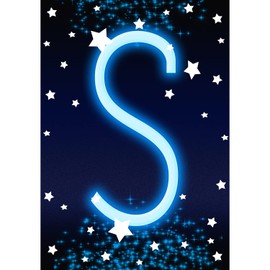 America Forever Happy New Year Starlight Monogram Letter S House Flag 28 x 40 inch Double Sided New Year Celebration Fireworks Seasonal Yard Outdoor Decor