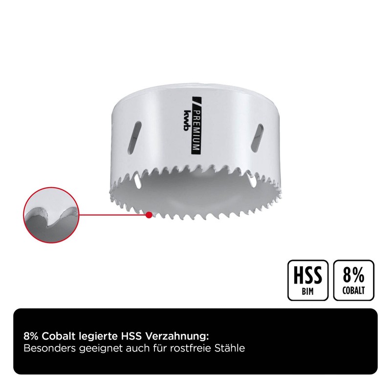 kwb HSS Bi-Metal Hole Saw, Diameter 83 mm, 8% Cobalt