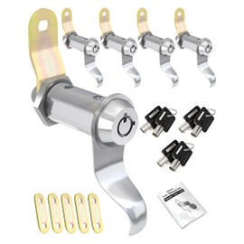 Naissian RV Locks for Storage Door 1 1/2 INCH, Camper Storage Locks for Travel Trailer Compartment Cabinet Drawer with Keys 1 1/2", Pack of 5 Locks with 6 Keyed Alike with Manual