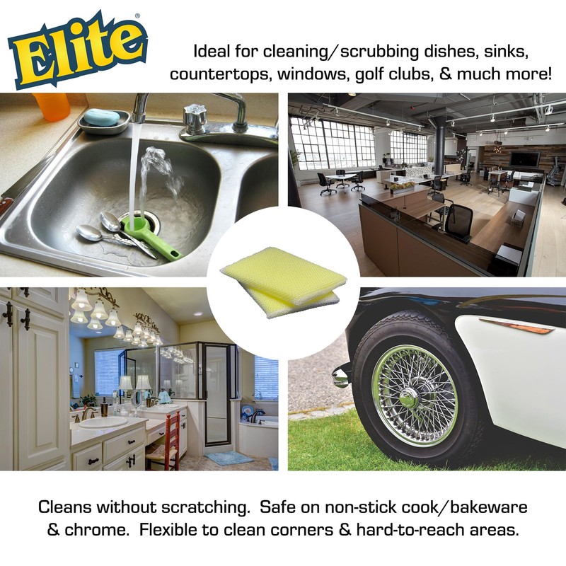 Elite PRO All Purpose Cleaning Pad, 2 Pack, Non Scratch,