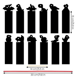 ONEBOOM 24-Piece Set Scratch Pictures, Fun Scratch Painting, Creative Scratch Picture with 12 Wooden Pens and 24 Colourful Ribbons