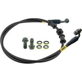 Motorcycle Hydraulic Brake Oil Hose - 28 90 Degree M10 Braided Steel Brake Clutch Oil Line Pipe for Dirt Bike Enduro Motocross Black 600mm/23.62"