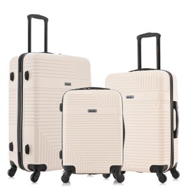 InUSA RESILIENCE Luggage with Spinner Wheels | Durable Lightweight Hardshell Suitcase, Spacious Travel Sets with Handle and Trolley | (20/24/28) 3 Piece Luggage Set | Sand
