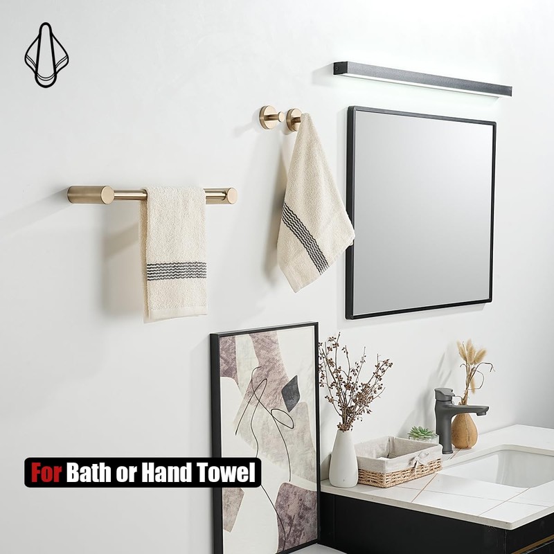 JQK Champagne Bronze Towel Hook, Coat Robe Clothes Hook for