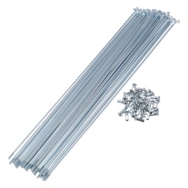 VekAuto 1 Set Bicycle Spokes 12G 286mm Length Bike Wheel Spokes Universal Carbon Steel Galvanized Silver Tone Nipple