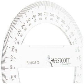 Westcott E-10135 00 Full Plastic Protractor 10 CM transparent