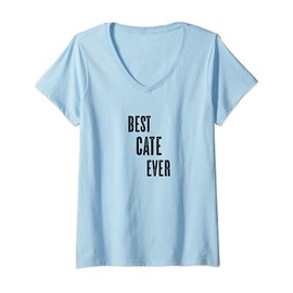 Womens BEST CATE EVER | Funny Cute - Men Women Kids - Name - V-Neck T-Shirt