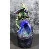 Ebros Gift Metallic Green Gold Iridescent Meteorite Dragon Guarding Faux