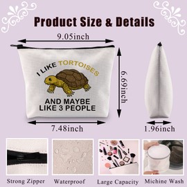 PLITI Tortoise Makeup Bag Tortoise Gifts for Tortoise Lovers Gift I Like Tortoises and Maybe Like 3 People Cute Turtle Gift (I Like TortoisesU)