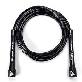 Elite Jumps - Cuerda de entrenamiento ajustable de PVC de 6 mm para fitness y cardio, cuerda de saltar para interiores y exteriores con asas irrompibl