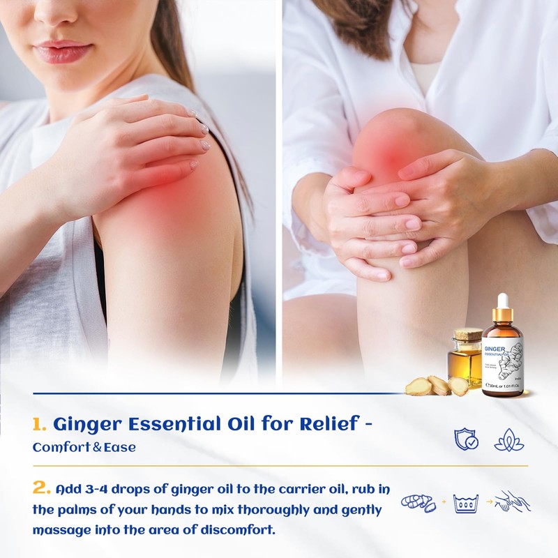 HIQILI 1 Fl Oz Ginger Oil, 100% Pure Natural Ginger