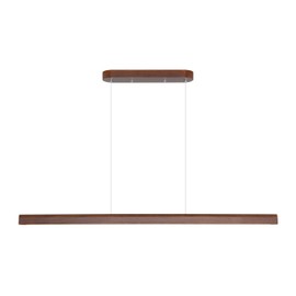 YISDESIGN 39" Wood Linear Pendant Light LED Dimmable Hanging Light Fixture Wood Linear Dinning Room Light Island Lights 20w for Dining Room Kitchen Island Bar Walnut Color(Ash Wood)