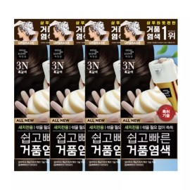 Mijangsen 미쟝센 쉽고빠른 거품 염색약 3N 흑갈색 4개 Mijangsen Quick and Easy Foam Hair Color 3N Black Brown 4 Pieces