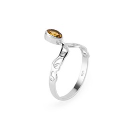 ARTISANJEWELS Genuine Citrine Gemstone | 925 Sterling Silver | Handcrafted Designer Jewelry | Healing Crystals Bohemian Ring | November Birthstone Elegant Ring for Women | (US - 9)