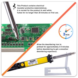 Noah 2-in-1 Desoldering Soldering Iron Solder Sucker Desoldering Pump, Solder Sucker & Iron, Portable Desoldering Tool for Precision Solder Removal,Black