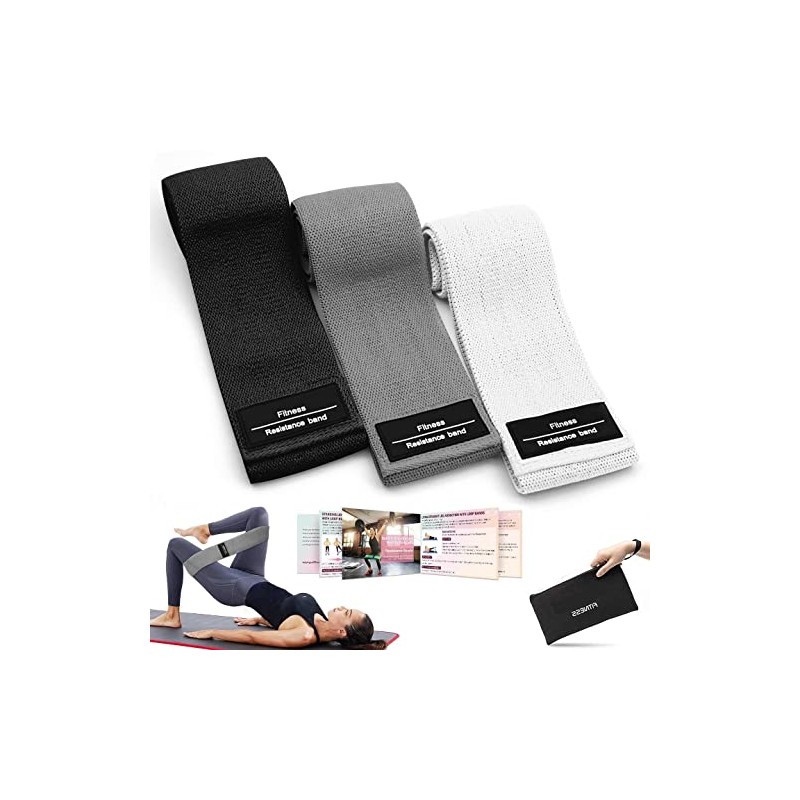 UNISEX Fabric Resistance Bands - 3 Set Non Slip Workout