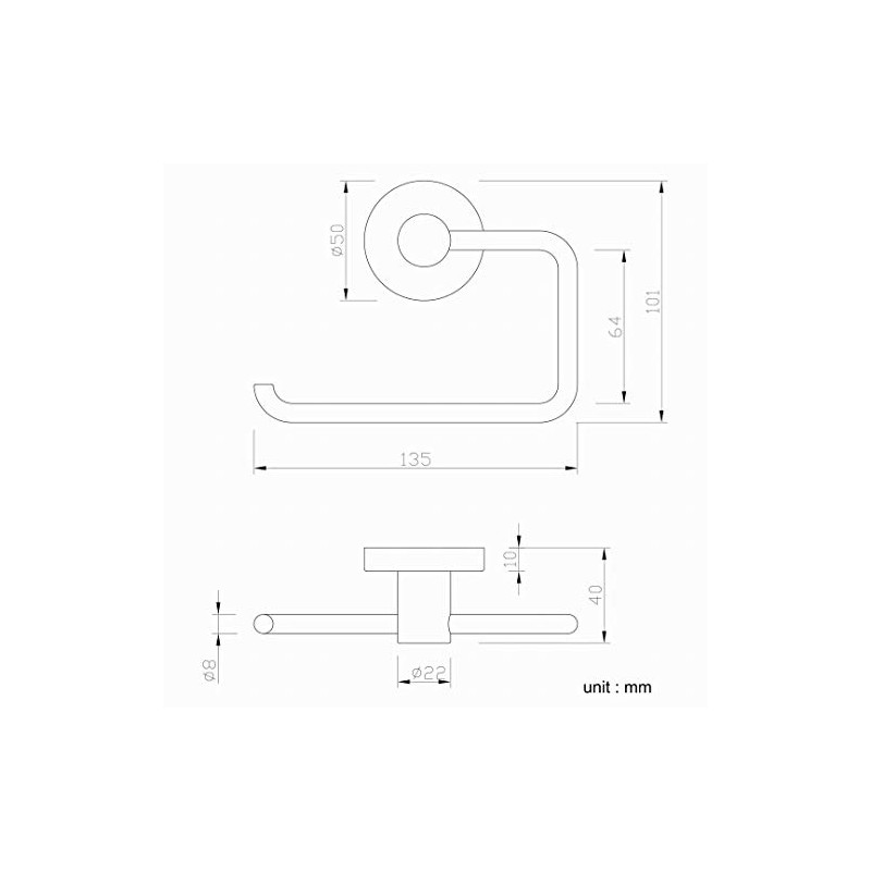 VINN Dunn BOLDLOOK Toilet Roll Holder Wall Mounted Toilet Roll