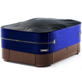 Rosefray Waterproof Square Hot Tub Cover 420D Heavy Duty Outdoor SPA Covers Windproof 95"x 95" Blue/Black