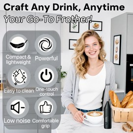 Electric Milk Frother Handheld Bundle,4 in 1 Automatic Milk Frother and Steamer Set,Cold Foam Maker Set for Hot Chocolate,Latte,Cappuccino and Macchiato (Black02)