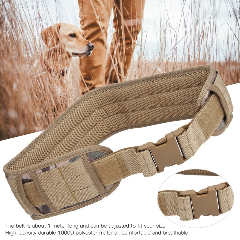 Outdoor Waist Belt Multifunctional Adjustable Military Hunting Widen Waist StrapKhaki