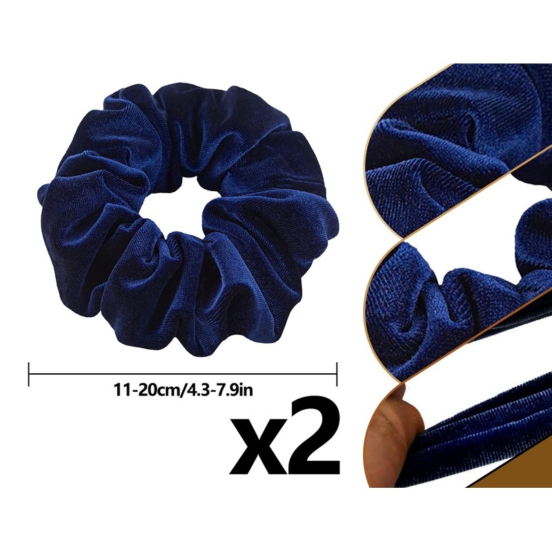 Emezddo 2 Stück Haargummi,Dickes Scrunchies,Samt Haarband,Elastisch Weich Headband,Mode Stirnband,Niedlich Haarschmuck,für
