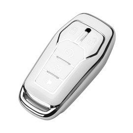 Tukellen Funda para llave de Ford Premium suave de protección completa compatible con Ford Fusion 2013-2016 2015-2017 Ford Mustang F-150 Explorer (blanco)