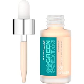 Maybelline New York Green Edition Superdrop Tinted Oil Makeup, Adjustable, Natural Coverage, In 8 Shades, Formulated With Jojoba and Marula Oil, 0.67 