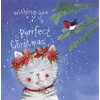Alex Clark Ivy Charity Christmas Card Pack (Pack of 5 cards) Cat Image