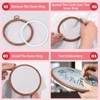 Hilitchi 3Pcs Circle Imitated Wood Embroidery Frame Circle Imitated Wood