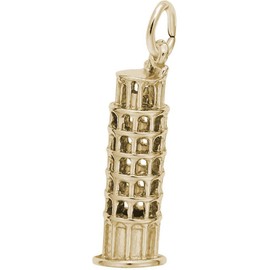 Rembrandt Leaning Tower of Pisa Charm - Metal - Gold Plated Sterling Silver