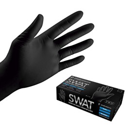 100 Black Nitrile Dental Medical EXAM Premium Gloves (Powder & Latex Free) (Extra Large)