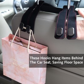 Luxiremi 2pcs Car Seat Hooks for HeadrestPurse Hook for Headrest Car Seat Organizer Hooks Auto Hangers Storage Headrest Hooks for Tool Car Inside Accessories (Black)