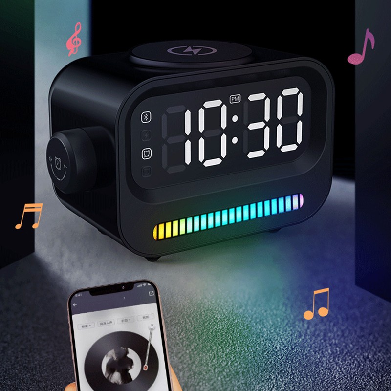 3 in 1 Digital Alarm Clock LED Display 15W 2