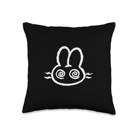 Y2K 90s Mad Bunny Rabbit Hare is Confused Throw Pillow
