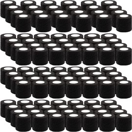 BQTQ 108 Rolls Self Adhesive Bandage - 2 Inch Black Self Stick Bandage Tape - Athletic Wraps for Wrist & Ankle - Swelling & Sprains (Black)