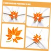 IWOWHERO 4pcs Metal Napkin Maple Leaf Design for Thanksgiving Table