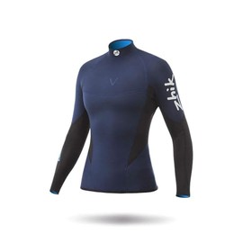 Zhik Womens Microfleece V 1MM Neoprene Wetsuit Long Sleeve Top Navy - Easy Stretch - Enhanced shoulder stretch - Wetsuit Size - S