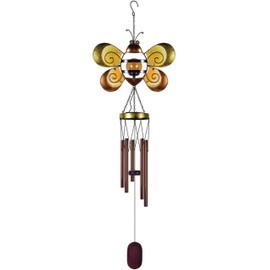 Sunset Vista Designs 93825 Collection Solar Wind Chime, Bright Yellow and Black