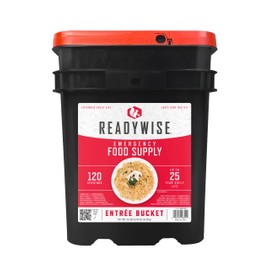 ReadyWise Emergency Food Supply - 120 Servings Favorites Sample Bucket, Survival Food Kit, Freeze Dried Prepper Food & Dehydrated Meals for Camping Essentials & Backpacking, up to 25 Year Shelf Life