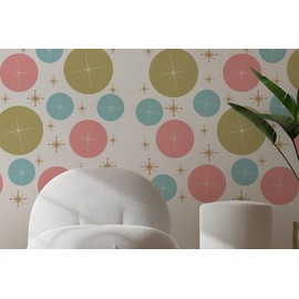 Mid-Century Modern Atomic Wall Decal - Vibrant Home Decor Sticker