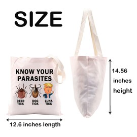 JXGZSO Political Humor Shoulder Bag Know Your Parasites Tote Bag Anti Republican Gift (Your Parasites Tote CA)