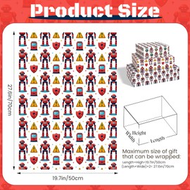 12 hojas de papel de regalo de advertencia de robots, diseño de letreros de precaución y símbolos de seguridad, perfecto para fiestas STEM, regalos de competencia de robótica, proyectos de bricolaje y