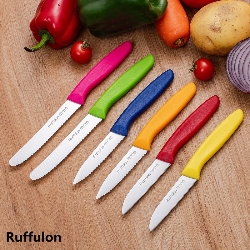 Ruffulon Vegetable and fruit knife set of six, high carbon