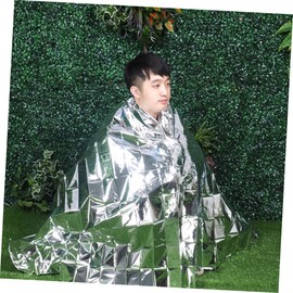 WOONEKY 3pcs Double Sided Emergency Blankets Lightweight Thermal Foil Blankets for Hiking Camping Outdoor Activities Assorted Color